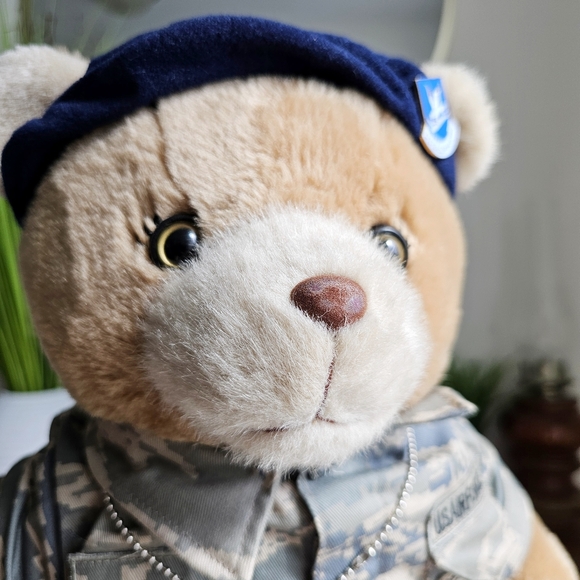 Bear Force of America 21" USAF Air Force Military Teddy Bear 1989 Ira Green Camo - Picture 5 of 11